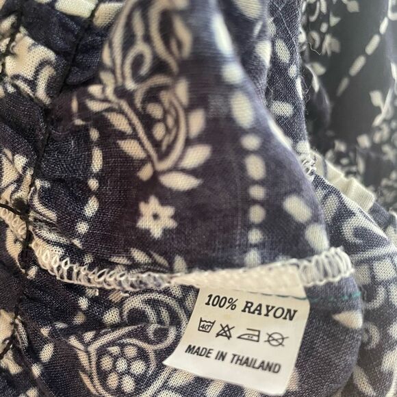 Women's Elephant Print Jogger Pants ~ palazzo for Women Navy / Cream - Picture 5 of 8